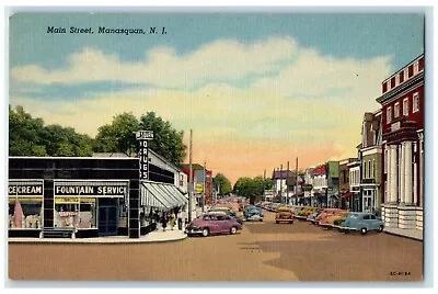 C1940 Main Street Exterior Store Building Manasquan New Jersey Vintage Postcard • $9.95