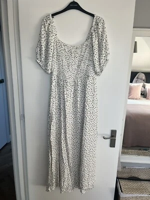 £3.99 • Buy Matalan Papaya White & Black Polka Dot Dress 14