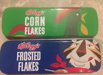 Kelloggs Cornflakes & Frosted Flakes Pencil Metal Tins 8  X 2.5  • £9.99