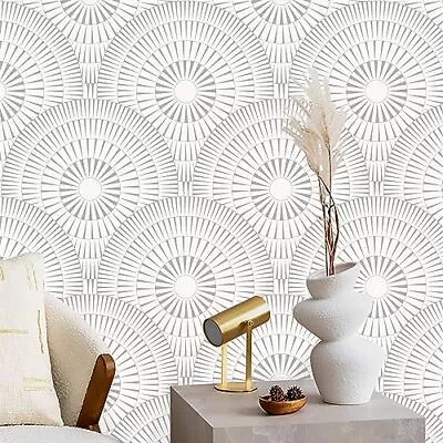 Brand 17.3 X118  Peel And Stick Wallpaper Beige Circle Wallpaper Modern Geome... • $20.76