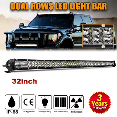 500W 32inch LED Light Bar Spot Flood Combo For Jeep Tractor ATV 4WD Offroad 34'' • $46.68