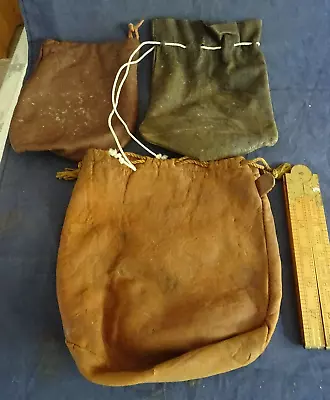 3 Old Vintage Leather Pokey Fishing Reel Cases/pouches • $27.37