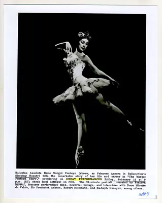 PBS B&W Photo Approx 8x10- Great Performances- Ballerina Margot Fonteyn • $19.99