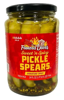 Famous Dave's Mild Sweet & Spicy Pickle Spears 24 Oz Daves • £6.30