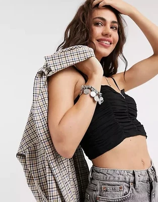 £6 • Buy Ruched Cami Top Topshop Top Size 6 Crop Top Y2k Baby Tee
