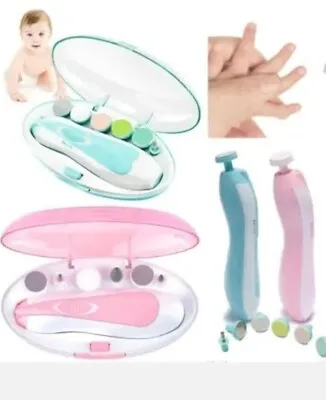 Electric Baby Nail File Kit Clippers Trimmer Toddler Toes Trim Nails Polish Care • £6.89