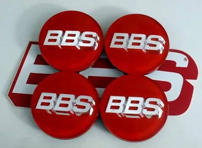  NEW  REAL BBS RED & 3-D SILVER 70mm 5 TAB CENTER CAP EMBLEMS 58071022 • $153.95