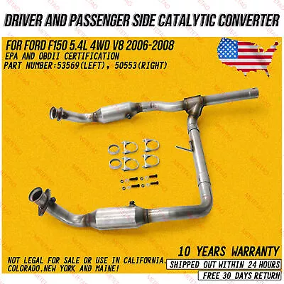 Fit For 2004-2008 Ford F150 F-150 5.4L V8 Catalytic Converters Left & Right Side • $154