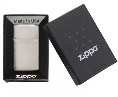 Zippo Lighter Slim® Brushed Chrome Simple And Elegant Unisex Gift For All Time • $59.95