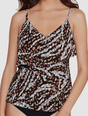 $122 Magicsuit Women's Black Chloe Natural Wonder Tankini Top Swimwear Size 16 • $39.18