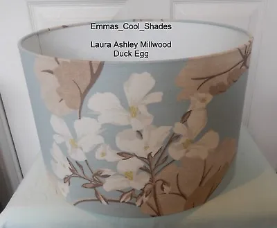 Handmade Lampshade Laura Ashley Millwood Duck Egg OR Camomile Drum Floral Yellow • £37
