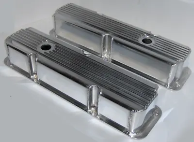 Ford FE Polished Fin Fabricated Aluminum Tall Valve Covers 332 352 390 427 428 • $137.95