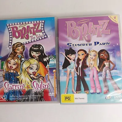 Bratz Double DVD Bundle Lot Movie Set Starrin' & Stylin' Slumber Party Region 4 • $19.99