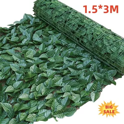 3m Artificial Hedge Fake Ivy Leaf Garden Fence Privacy Screening Roll Wall Panel • £4.29
