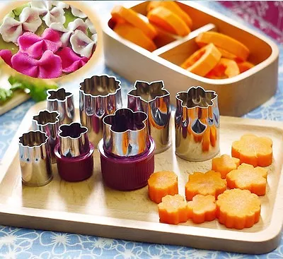 £5.35 • Buy 8Pcs Stainless Steel Flower Shape Fruit Vegetable Peelers Cookies Cutter Mold