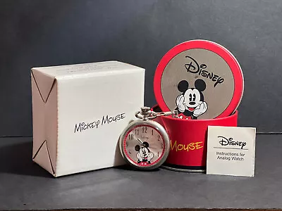 2007 Disney Mickey Mouse Collectible Pocket Watch W/Chain And Tin • $40