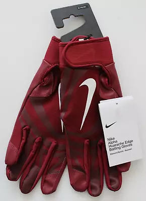 Nike Alpha Huarache Edge Batting Gloves Adult XL Maroon/White • $29.95