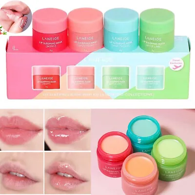 4PCS LANEIGE Lip Sleeping Mask Mini Set Hydrated Maintenance Lip Balm Lip Mask • $2.69