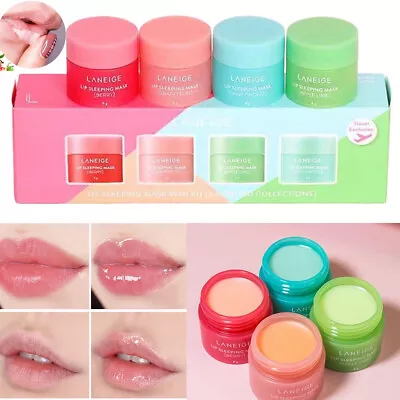 Laneige Lip Sleeping Mask 4Pcs Mini Set Hydrated Maintenance Lip Balm Lip Mask • $13.86