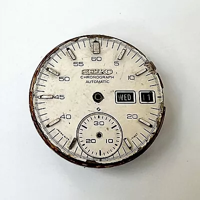 Seiko Chronograph Automatic 6139 Movement Vintage Men's Watch White Dial • $80