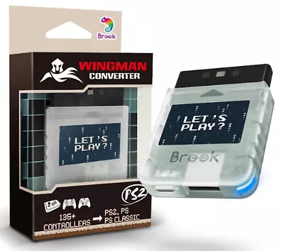 Brook  Wingman PS2 Converter Wireless Version Of PS4/3 To PS2/1 Transparent Whit • $39.99