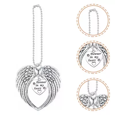  Heart Wings Pendant Christmas Tree Ornaments Angels Necklace Metal • £8.38