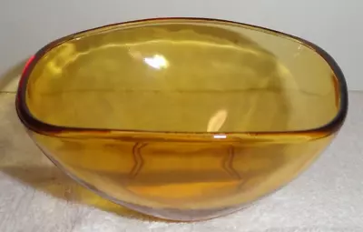 VINTAGE VERECO AMBER CLEAR FRUIT CUP France Tempered Glass 4 1/4 Inches Square • $4