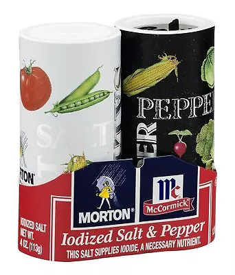 Morton Iodized Salt & Pepper Shaker Duo Pack 5.5oz Package (Pack Of 6) • $29.99