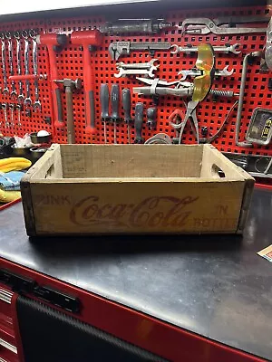 Vintage Coca-Cola Coke Yellow Wooden Crate Carrier Waterloo Iowa • $5