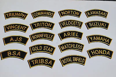 Traditional Motorcycle Shoulder Patches -Sew On -Rockers -Ton Up Boys - 29 Types • £2