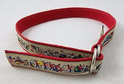 The Belted Cow D-Ring Web Ribbon Belt Woven Canvas Road Race Marathon Red Mens • $39.99