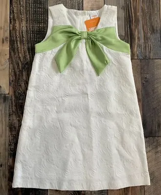 NWT GYMBOREE Girls Beautiful Cream Easter WEDDING Green Bow DRESS Size 5t • $15.95