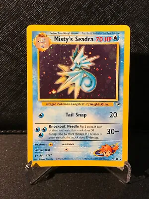 Pokemon Card - Misty's Seadra 9 Prerelease Gym Heroes WoTC Black Star Promo Holo • $9.99