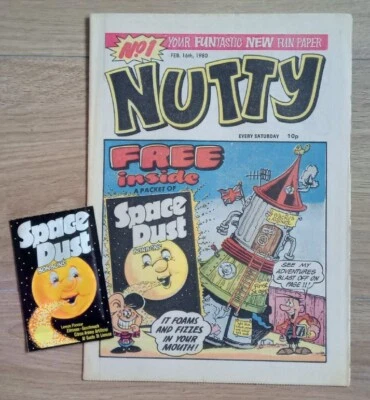 £150 • Buy NUTTY COMIC #1 WITH FREE GIFT SPACE DUST LEMON BONBONS 16th FEBRUARY 1980 RARE