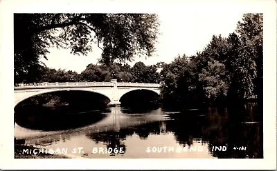 Michigan St Bridge South Bend Indiana 1950's RPPC Real Photo Postcard • $19.95