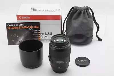 [Top MINT] Canon EF 100mm F/2.8 Macro USM AF Prime Lens With Hood Box From JAPAN • $691.34