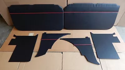 New 6 Piece Interior Panel Set With Door Panels MGB 1965-1967 Black W/ Red Pipe • $429.95