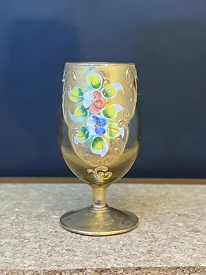 Vintage Italian Glass Cordial Hand Painted • $12