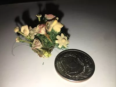 Vintage Miniature Dollhouse Dried Flower Arrangement Brass Pot 1:12 • $15