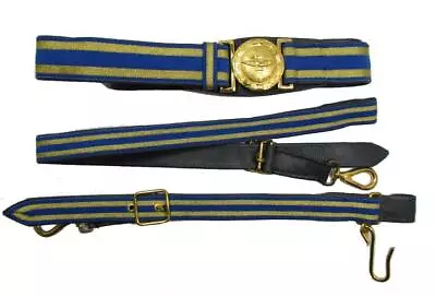 RAF Sword Belt RAF Belt 2 Gold Stripes With Long & Short Slings Size38-40 • £77.99