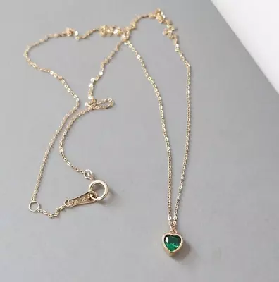 14ct Solid Gold Petite Jelly Heart Necklace - 14K Au585 Matching Gift Small • £168