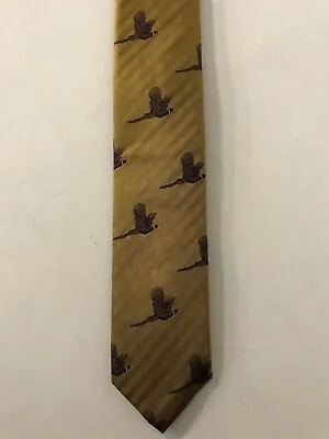 Van Buck Men's Red Label Tie - Gold Flying Pheasant [100% Silk] • £20