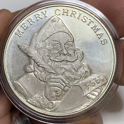 Merry Christmas/Santa. Peace On Earth 1994. Silver Round Coin .999  One Troy Oz. • $35.99