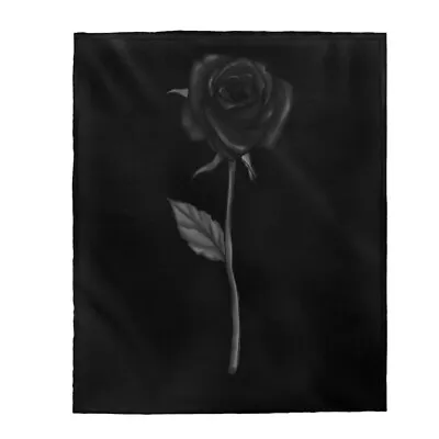 Unique Cute Love Gothic Black Rose Valentines Day GIft Velveteen Plush Blanket • $70.67