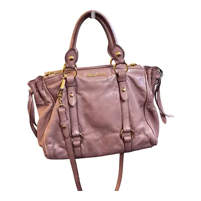 Miu Miu Leather Bow Bag With Crossbody Strap GUC 13  X 8.75  X 4.7  *Approximate • $425