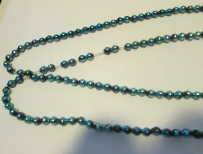 Vintage Blue Mercury Beads Each Bead Combined Into Group Of 2 80  Long Strand • $24.99