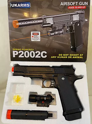 Ukarms Airsoft Laser Pellet Gun P2002c: Spring Power/led Laser Light  Nib! • $14.90