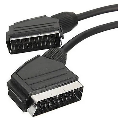 SCART Lead Cable TV Dvd FULLY WIRED 21 Pin Long 0.5m 1.5m 2m 3m 5m 10m Long • £7.59