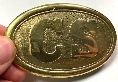 Civil War Cs Csa Confederate Enlisted Field Belt Oval Lead Filled Buckle • $23.99