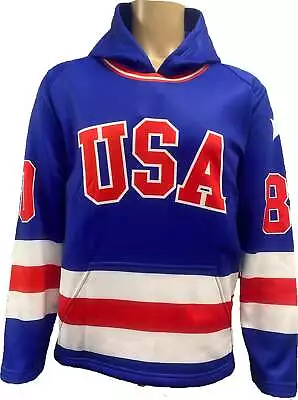 USA Hockey Miracle On Ice 1980 Authentic  Adult Hoodie - Royal • $74.95